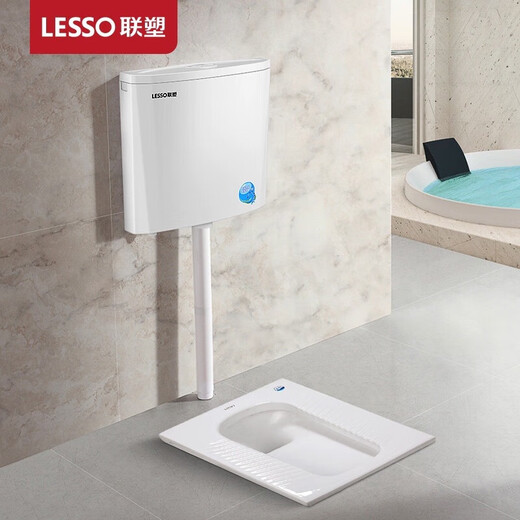 Liansu household flush tank bathroom squat toilet energy-saving flush toilet squat squat toilet water tank flush toilet squat toilet slim and fashionable double-press water tank WP02140