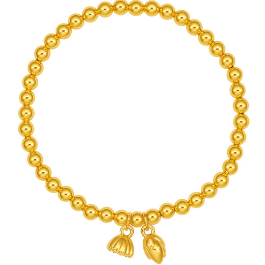 Saturday Blessing Gold Bracelet Women's Good Luck Lotus Lotus Powder Bracelet Birthday Gift Price A1912494 Approximately 2.56g16cm