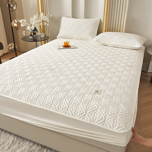 A-Fontane quilted fitted sheet 2 meters by 2.2 meters Class A maternal and infant grade raw cotton soy fiber fitted sheet mattress protector bed cover Fanhua-Daihui 1.5*2.0m