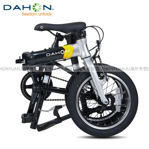 DAHON children's bicycle for boys and girls, medium and large children's folding single-speed stroller 4-13 years old KAA411 blue and pink quick-release auxiliary wheel 14 inches