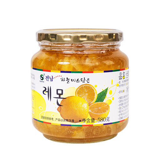 Jeonnam Honey Lemon Tea 580g Korean original imported jam VC fruit tea with breakfast hot and cold drink 0 fat