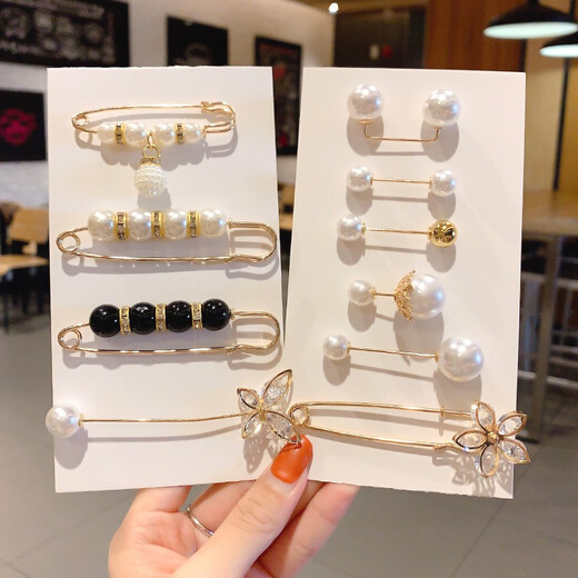 Ililo brooch, women's pin, anti-exposure buckle artifact, fixed waistband of clothes, changed to smaller waist, elastic waist, skirt waist buckle pin, light luxury 10-piece set