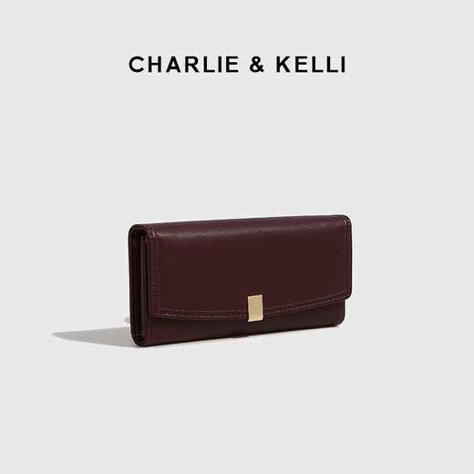 CHARLIE&KELLI brand CK light luxury bag women's bag card bag women's long wallet simple multi-card slot clutch black