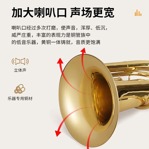 星海抱号 西洋管乐器 专业演奏上低音号扁键降Bb调 B调上低音号XEH-110