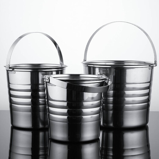 Xunliba double-layer stainless steel ice bucket household portable ice bucket champagne bucket red wine ice wine bucket ice bucket hotel room ice bucket with water barrier 1L with ice clip