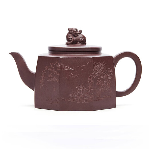 Zun Hu Yixing purple clay teapot handmade tea set square teapot large capacity gift box tea set Bafang Lion Zun 360cc