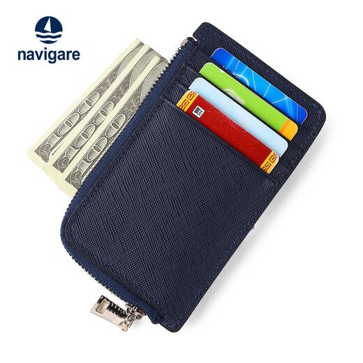 NAVIGARE Italian small sailing ship card holder ID storage bag card slot men's business card holder birthday gift blue-N4A509-041103G
