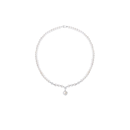 Chi Xing Pearl Necklace Women's 2024 New Light Luxury Niche High-Quality Silver Clavicle Necklace Accessories Angel Heart Pearl Necklace