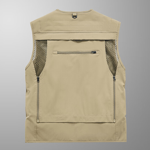 LeiouCao Photography Fishing Vest Customized LOGO Printed Waistcoat Multi-Pocket Work Clothes Advertising Activity Volunteer Vest Black 2XL