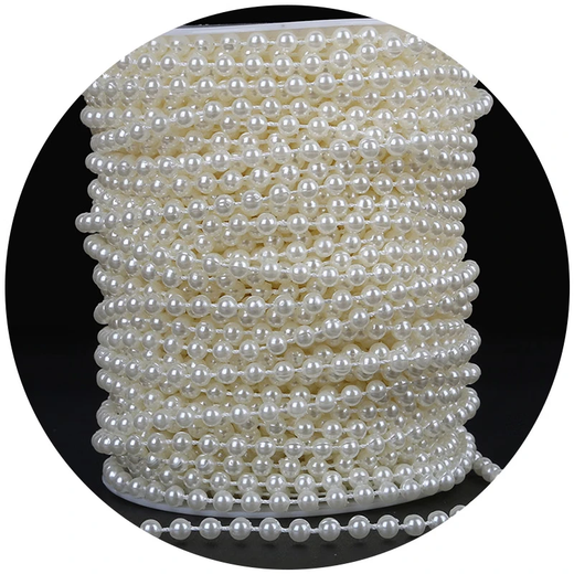 OSRO ABS imitation pearl chain pearl chain bead wedding chain necklace handmade accessories diy jewelry material 8mm round pearl chain about 4 meters/pack