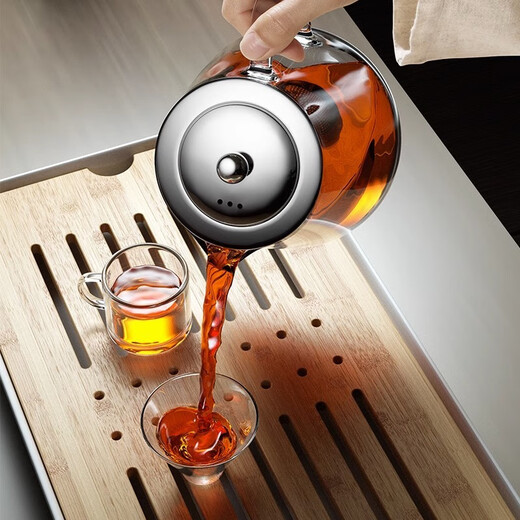 Uniban teapot glass tea set heat-resistant boiling water teapot with filter household thickened large capacity 450ML glass barrel straight teapot 1 piece