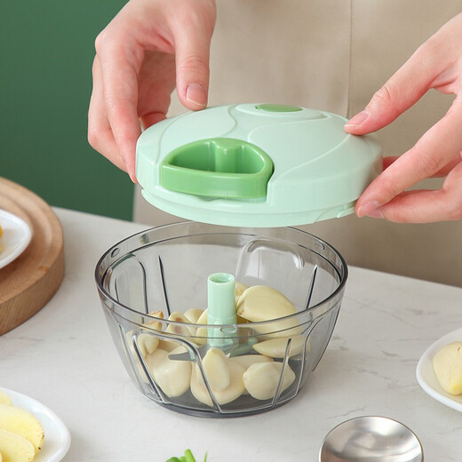 Onlycook garlic pounder household garlic mashed artifact kitchen hand-pulled meat grinder vegetable grinder cooking garlic stirrer garlic puller green transparent small size / 1 set