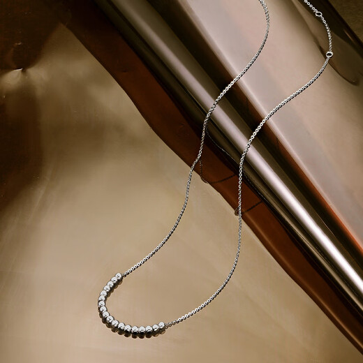 Saturday Fu Platinum Necklace Women's PT950 Geometric Beads Bright Galaxy Pendant Platinum Necklace 4.12g 40cm +5cm