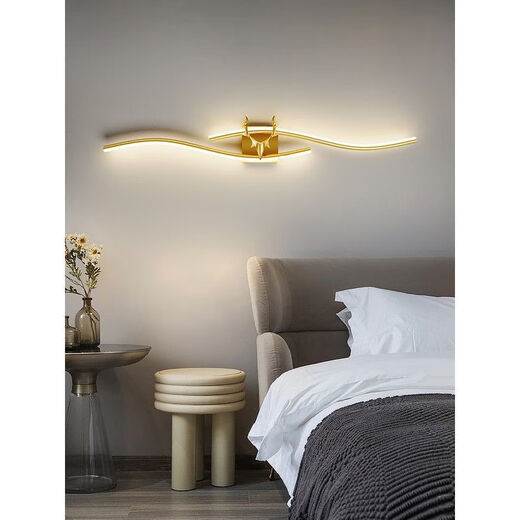 GUYES long wall lamp minimalist light luxury living room wall simple modern bedroom bedside wall lamp Guangdong Zhongshan lamp wall lamp gold 60CM three-color light