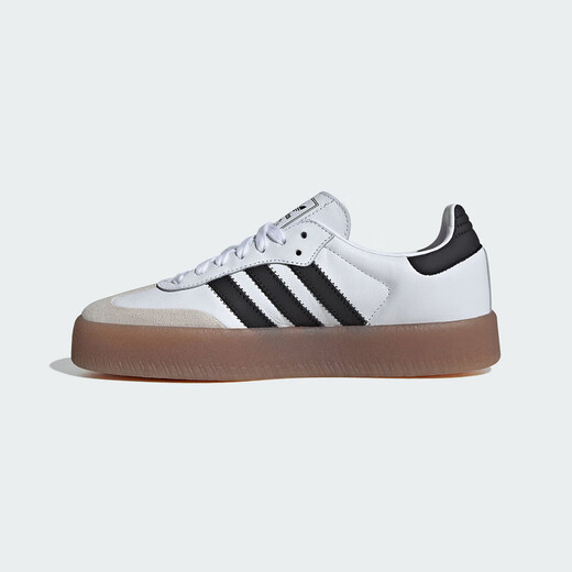 阿迪达斯 （adidas）休闲鞋女鞋2024夏季新款三叶草运动鞋Samba厚底低帮板鞋 JI1349白色生胶底 36 (220mm)