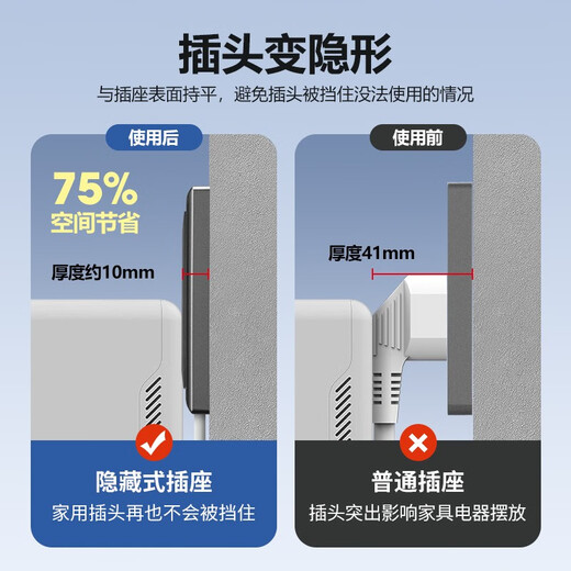DELIXI Schaltsteckdose Typ 86, Einbausteckdose, tiefenverstellbar, Haushaltsklimaanlage, Kühlschrank, Nachttisch, versteckte Steckdose, klassisch, fünf Löcher, 10 A, Grau