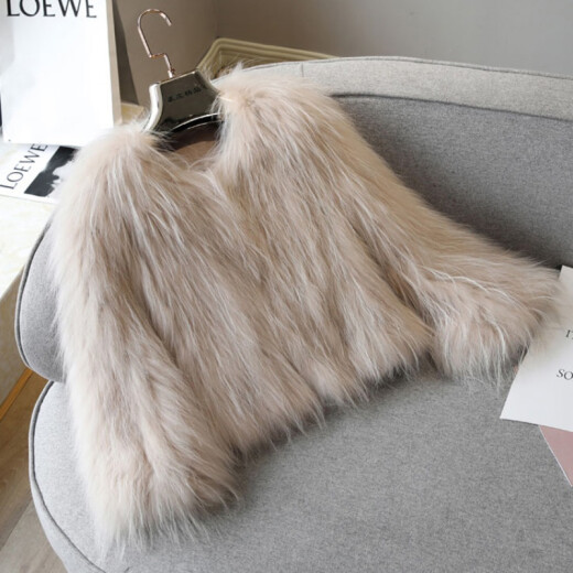 Han Shiyin fur coat women's short winter new style fur one-piece imitation mink Haining slim slim fox fur warm white one size fits all (85-130Jin [Jin equals 0.5 kg])