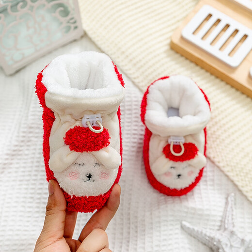 Dora Mag Baby Cotton Zapatos Autumn and Winter Baby Plus Velvet espesado calzado Sobre suave Sobre cubierta de algodón de algodón recién nacido La cubierta del pie de algodón no cae de los zapatos grises [terciopelo agregado] M tamaño [Longitud interna 11 cm aproximadamente 0-6 meses]