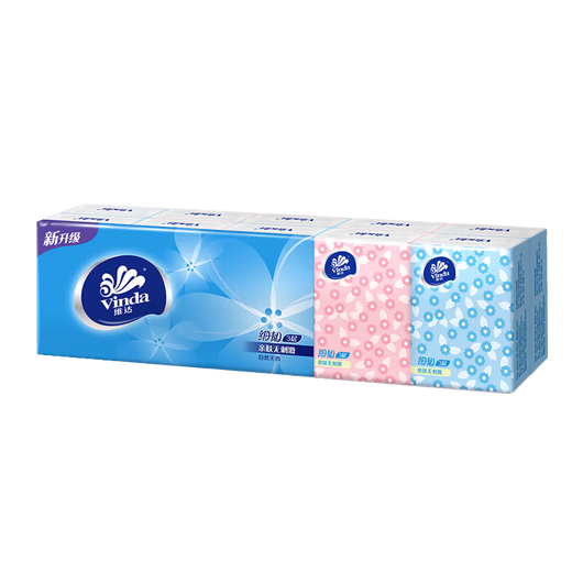 Vinda thin tough handkerchief paper portable paper towel napkin toilet paper facial tissue 3 layers 8 pieces * 30 pack