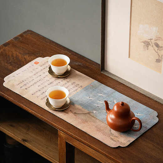 MATTE MAISA tea towel tea cup tea mat Chinese tablecloth pot absorbent tea towel pad cotton rag tea set light luxury cover cloth tea cloth suede absorbent-lace tea towel-Zuo Qianli