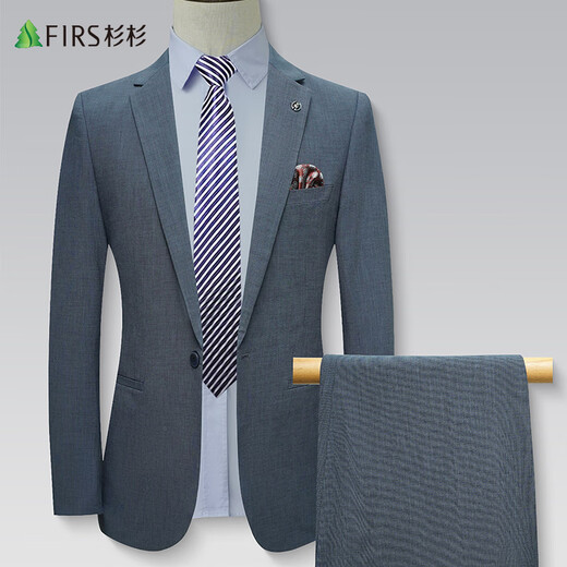 Shanshan Suit Men's Four Seasons Business Casual Comfortable Professional Formal Jacket Suit Suit Dress Men's Navy Blue 175/92A(48)