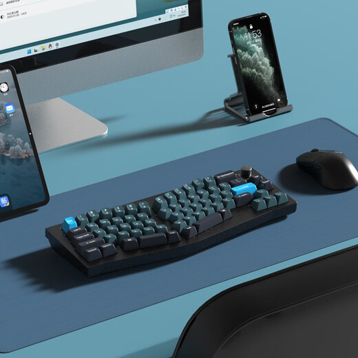 Keychron Q8Pro mechanical keyboard customized keyboard Bluetooth keyboard ergonomic keyboard dual-mode connection QMK/VIA open source modification aluminum lump Q8Pro RGB hot-swappable shaftless keycap knob version gray