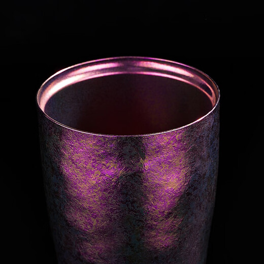 TAIC Titanium pure titanium beer cup double-layer vacuum water cup titanium cup juice cup milk cup coffee cup Hercules cup ultra-light high-end gift cup Dream Purple