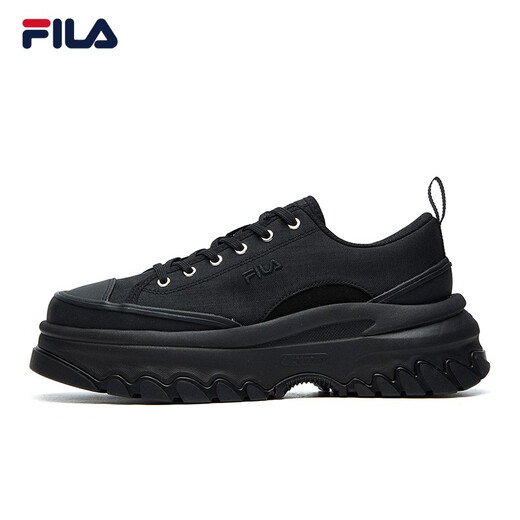 FILA Women's Canvas Shoes LAVA Fat Fat Sole Thick High Sole Increased Shoes Canvas Shoes Casual Shoes Black-BK 38.5