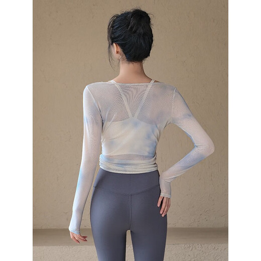 LULU CENTURY yoga wear for women in autumn and winter new sports top with chest pad, long-sleeved Pilates training fitness suit for women, khaki blouse + khaki bra M (recommended 95-110 Jin Jin equals 0.5 kg)