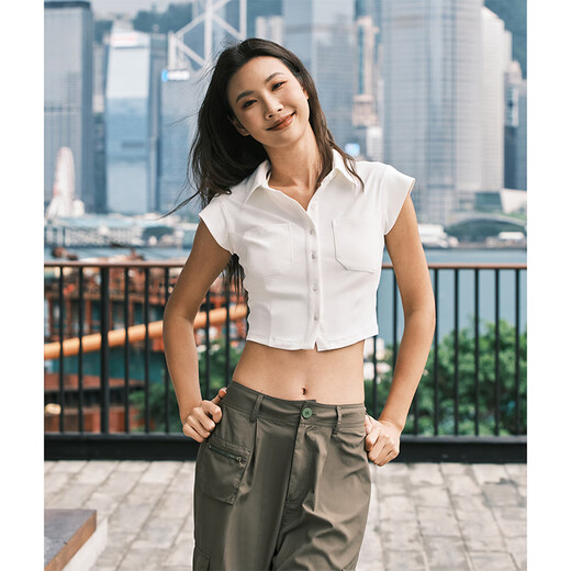 La Nikar sports short-sleeved shirt women's summer yoga top fitness wear running Pilates short slim T-shirt-S1381 Moonlight White XS