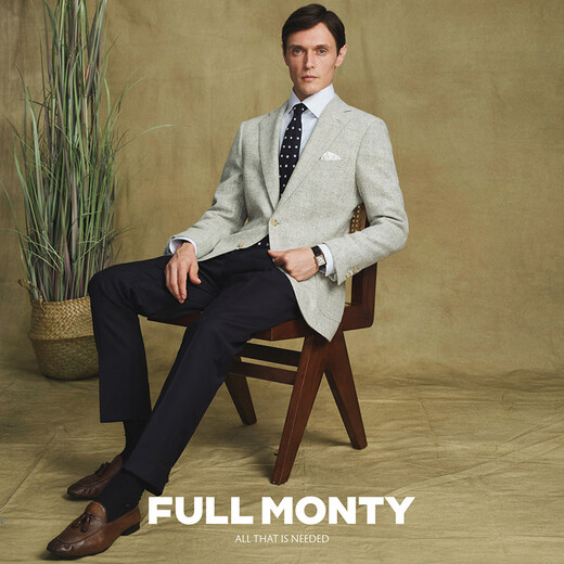 FULL MONTY autumn and winter imported fabrics men's light business formal suit jacket wool casual suit top single suit beige 6906 42