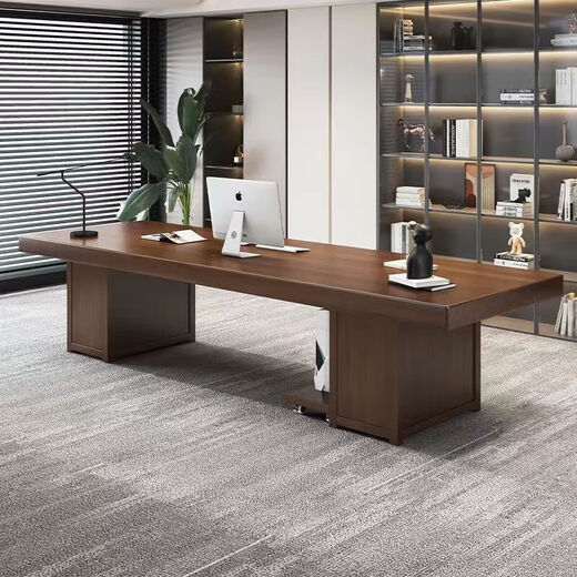 New Chinese style office solid wood boss desk desk and chair combination simple president desk light luxury home desk modern standard pure solid wood single table 160cm
