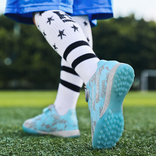 Детские футбольные бутсы FEELACES со сломанными ногтями для мужчин и женщин, студенческие тренировочные кроссовки Falcon Messi, детские кроссовки с искусственным покрытием TF 6195 сломанных ногтей лунного цвета 37 носков + сумка + защита