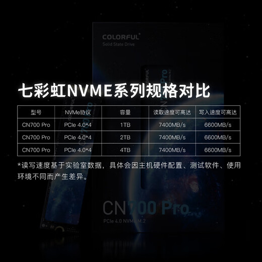 七彩虹（Colorful）1TB SSD固态硬盘 M.2接口(NVMe协议) CN700 PRO系列 PCIe 4.0 x4 TLC颗粒 读速可达7400Mb/s