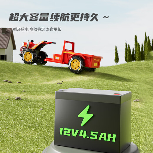 WORK BABY children's walking tractor electric toy car with seat and bucket dual drive baby car New Year's gift remote control version blue dual drive/lithium battery electric drive