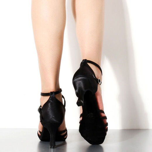 Rote Tanzschuhe 12190 Lateinschuhe Yingpu High Satin Cross Style Tanz Indoor Cha Cha Rumba Übungsschuhe Schwarz 35