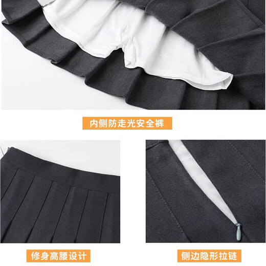 Fu Jian Autumn and Winter Woolen Thick Pleated Skirt Women's High Waist 2025 Skirt Women's Fashion Short Skirt Western Style A-Line Skirt Women Dark Gray - Regular Pants Length M