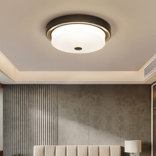 Villa gate light outdoor ceiling light self-built house gate ceiling light door light new Chinese style aisle glass door American bedroom light balcony light door induction outdoor coffee color 7017-32 cm three-color light 36 watts suitable for 5-10