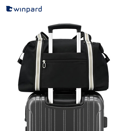 威豹（WINPARD）旅行袋短途大容量斜挎式轻便手提包时尚行李袋日韩风旅行包 黑色 大