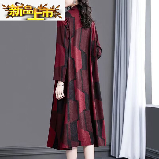 Chujing haut de gamme en coton romain noble printemps et automne vêtements nouveau coupe-vent mi-long grande taille de cette année veste ample de style occidental rouge L recommandé 90-105Jin [Jin équivaut à 0,5 kg]