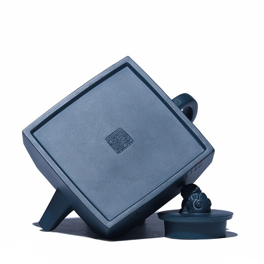 Hidden Pot World Government Subsidy Yixing Zisha Pot Purely Handmade Teapot Zisha Tea Set Teapot Republic of China Green Clay Square Pot