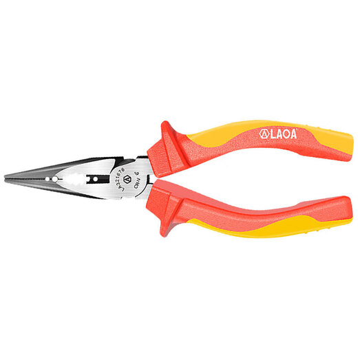 LAOA old A insulated needle nose pliers electrician needle nose pliers high voltage peeling needle nose pliers 6 inches LA321676