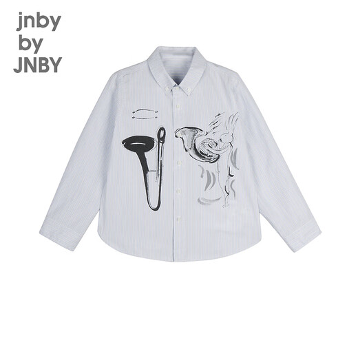 jnby by JNBY江南布衣童装秋长袖纯棉衬衫可爱音乐会图案男女童儿童1N7212640 983蓝黑条/格 140 cm