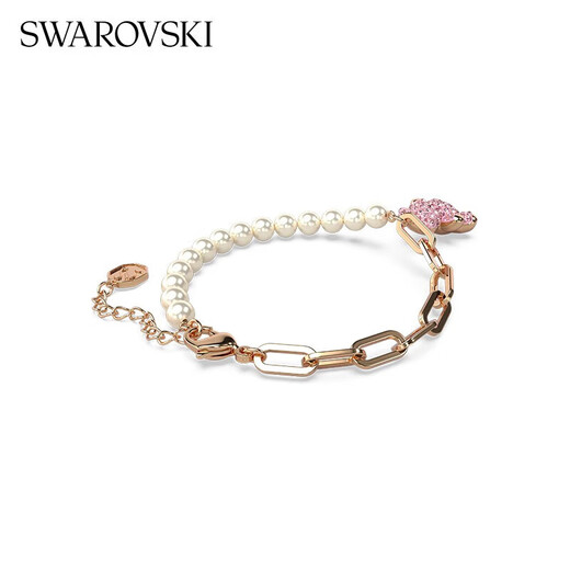 Swarovski TEDDY Pink Teddy Bear Imitation Pearl Girls Bracelet Female Bracelet Birthday Gift Female 5669169