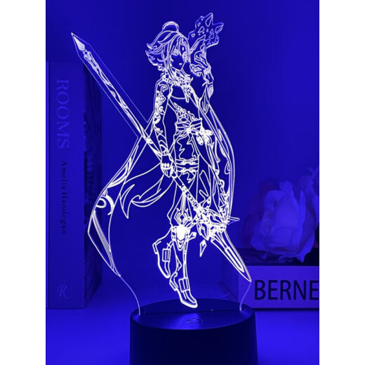 Genshin Impact Genshin Impact Colorful Night Light Engravings of Hornets Barbara Wendy Zhongli Game Ornaments 6227 Genshin Impact Diluke White Crack 16 Color Remote Control Model
