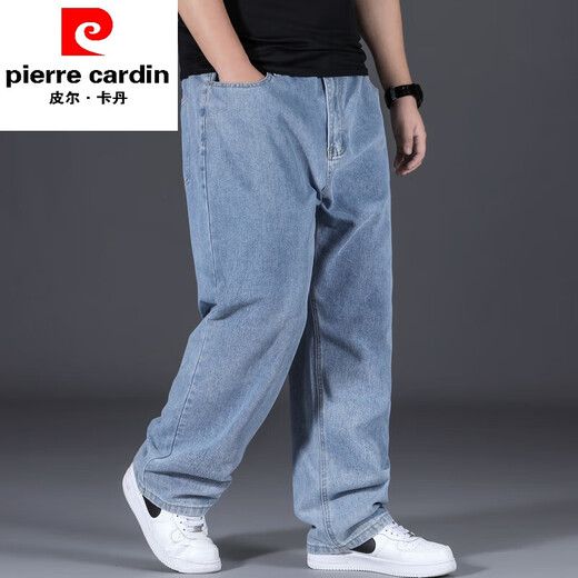 Pierre Cardin extra-large jeans men's spring and autumn style plus fat and enlarged sports men's trousers loose straight fat men's trousers light blue 9904 style 34 waist 2 feet 7150-160 Jin Jin is equal to 0.5 kg