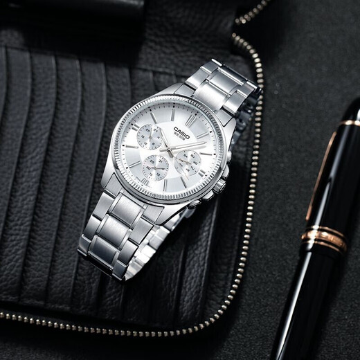 Casio (CASIO) business casual belt men's watch waterproof quartz three-eye trendy watch MTP-1375D-7AVDF
