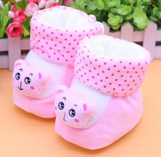 Octubre Shoes de algodón recién nacido de la madre 0-3-6 meses, zapatos de suela suave de niño y niña para el otoño y el invierno de los zapatos de bebé de terciopelo.