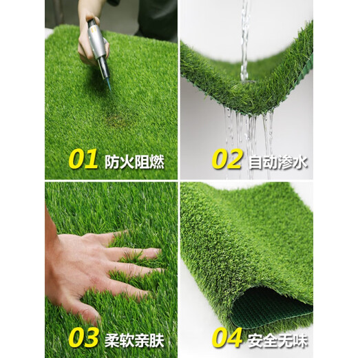 Kaosen Imitation Lawn Carpet Artificial Plastic Mat Kindergarten Football Field Green Decoration Fake Green Plant Artificial Green Turf Simulation 3cm Encrypted Thickening Upgraded Spring Grass 50 Square Meters