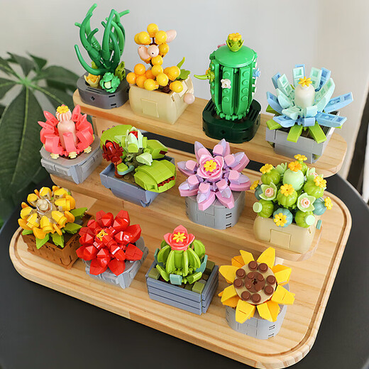 费米兼容乐高儿童拼装积木玩具男女孩生日礼物1158颗粒多肉联萌S2228